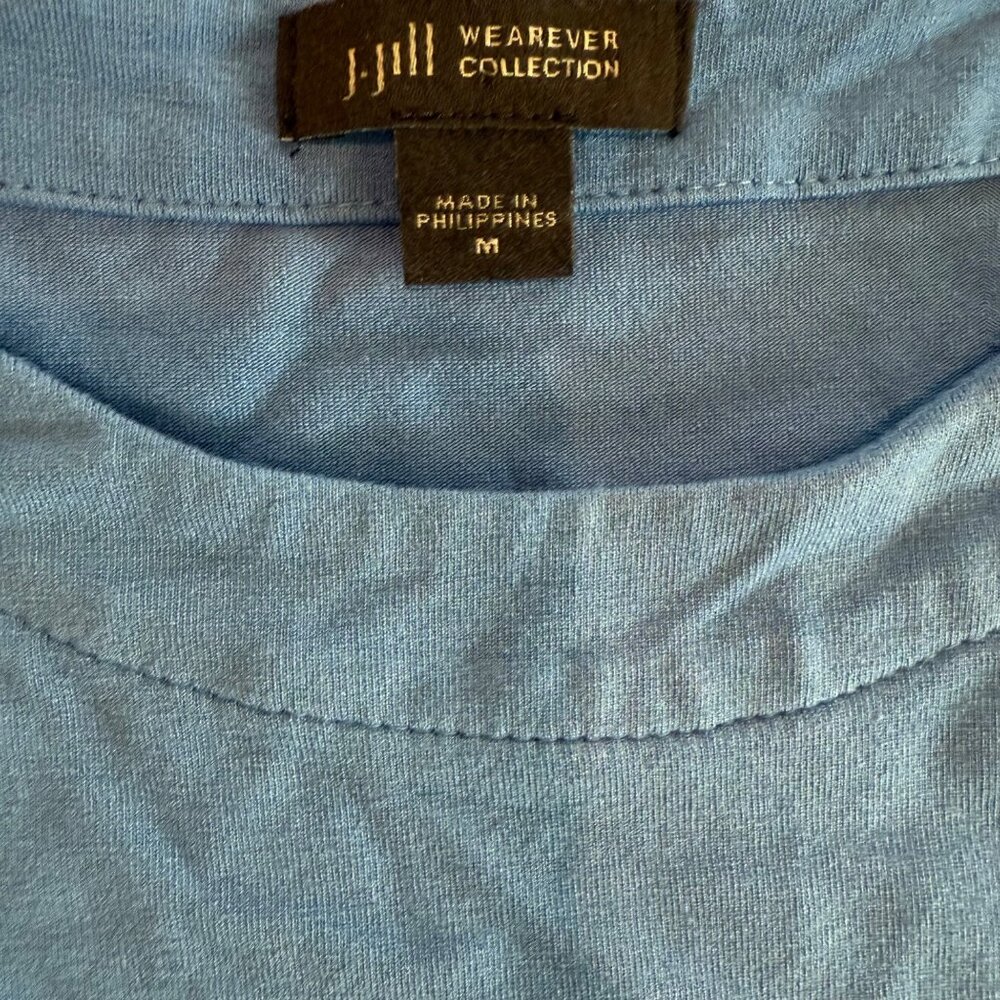 J.Jill Wearever Collection Sleeveless Blue Shift Dress M 95% Rayon 5% Spandex - Picture 3 of 9
